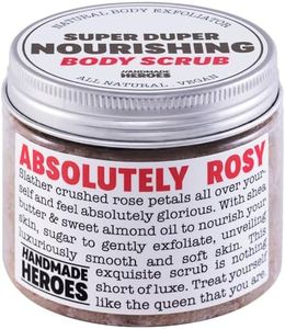 Rose Petal Scrub Foot & Body Exfoliator Infused with Vitamin E and Rose Natural Exfoliating Sugar Body Scrub for Toning Cellulite Skin Care by Handmade Heroes