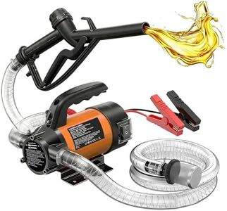 LUXPLLUSO Fuel Transfer Pump Kit: 12V 15GPM Electric Diesel Transfer Pump with Fuel Nozzle & Hoses for Diesel Kerosene Transformer Oil, Protable Self-Priming Pump for Home Business Farm