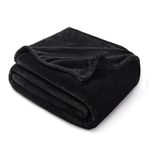 Exclusivo Mezcla King Size Soft Bed Blanket, 230 x 265 CM Fleece Velvet Blanket for Bed, Fluffy Blankets Bed, Warm, Cozy, Plush and Lightweight Black Blanket