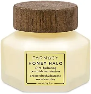 Farmacy Ceramide Face Moisturizer - Honey Halo Hydrating Facial Moisturizer for Dry Skin - Plumps, Soothes + Restores Skin with Potent Ceramides + Buckwheat Honey for a Dewy, Healthy Glow (100ml)