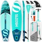 SLOOSH Inflatable Stand Up Paddle Board, 10'6" Paddle Boards with Premium Accessories, Non-Slip EVA Deck, Ultra-Light Carry Bag Pump, Ripple SUP for Youth & Adults of All Skill Levels, Misty Breeze