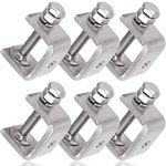 Stainless Steel C Clamps Small 1 Inch for Mounting, Heavy Duty Metal U Clamps for Metal Working, Mini Desk Clamp with Stable Wide Jaw Opening & Protective Pads/I-Beam Design (6pcs)