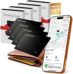 SPOTMINDERS Apple MFI Certified Wallet Tracking Card Black 4-Pack - Works with Apple Find My Rechargeable Tracker IP68 Waterproof 0.07in Slim iPhone Item Finder Smartcard for Luggage Tags Purse Keys