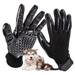 Pet Dog Cat Grooming Glove, Massage and Grooming Tool Glove for Cats, Dogs,Rabbits & Horses, Deshedding Brush Mitt for Short Medium Long Pet Hair