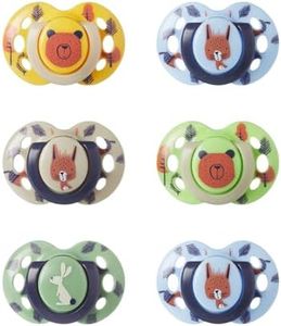 Tommee Tippee Fun Soothers, 6-18m, 6 Pack, Symmetrical Silicone Teat, Orthodontic Design, BPA-Free Dummy, Breathable Air Holes