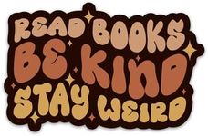 (3PCs) Read Books Be Kind Stay Weird Sticker, Reading Book Lover Sticker, Bookish Booktok Decal Kindle Waterproof Vinyl Stickers for Laptop Phone Water Bottle Notebook Gifts for Readers (3 Inches)