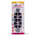 Adore Electrical Socket Covers for Child Safety (Pack of 12, Black)