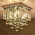 Discount4product D4P 30cm Crystal Modern Chandelier for Living Room Lighting Led Ceiling Light Hallway, Bedroom, Kitchen (30cm Diameter, Height:1 feet, WarmWhite)