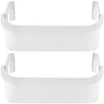 240351601 Refrigerator Freezer Door Bin Side Shelf Compatible with Ken.more Fri.gidaire Refrigerator Replace 240351607 891154 AP2115974-2 PACK White Freezer Lower Door Shelf Bin By Fetechmate