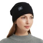 Radia Smart EMF Protection Slouch Beanie, 5G Anti-Radiation, RF Shielding, WiFi Radiation Protection, Brain Coat, Black, L