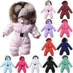 SRTUMEY Winter Coat Romper Clothes for Hooded Infant Snowsuit Romper Girls Jacket Baby Coat Warm Jumpsuit Outerwear Girls Coat&jacket Kid Insulated Snow Bib Overall NEW