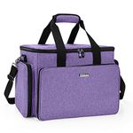 BAFASO Large Cosmetic Bag Makeup Bag with Adjustable Dividers, Multifucntional Hair Bag Tattoo Case Travel Makeup Case Holds Cosmetics and Hair Products of Different Sizes, Purple