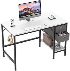 HOMIDEC Escritorio de Ordenador, Mesa de Escritorio con cajones Escritorio de Escritura de Estudio para el hogar con estantes de Almacenamiento, escritorios y Puestos de Trabajo para Oficina en casa