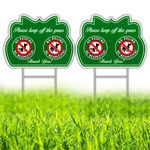 HISVISION No Peeing/Pooping Be Respectful Dog Sign 2 Pack, Yard Sign with Metal Wire H-Stakes Included, 12" x 9" No Pooping Dog Lawn Signs Double Sided