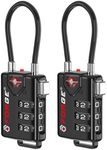 TSA Approved Cable Luggage Locks, Re-settable Combination with Alloy Body