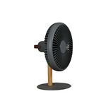 Gingko Beyond Detachable Desk Ultra quiet Desk Fan/Light, Remote Control or button, 3 cool wind speed, USB-C charging, hanging fan and light with premium wooden stand (Matte Smart Grey)