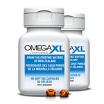 OmegaXL Joint Support Supplement - Natural Muscle Support, Green Lipped Mussel Oil, Soft Gel Pills, Drug-Free, 60 Count (2 Pack)