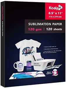 Koala 120 Sheets Sublimation Paper 8.5x11 for Heat Transfer DIY Gift Compatible with Epson Sawgrass Ricoh HP Canon Inkjet Printer with Sublimation Ink