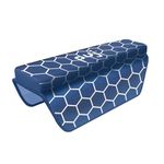 Puj – Navy Honeycomb Arm Rest, with Suction Cups, Extra Comfortable Elbow Rest, Non-Slip, Firm-Grip Baby Bath Tub Cushion with Hanging Loop, Stylish Baby Bath Essentials, 17.5 x 5 x 2.25 inches