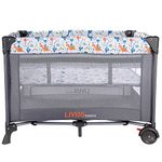 LIVINGbasics Portable Baby Playard and Changing Table, Foldable Playard Suitable for Home/Travel/Outdoor