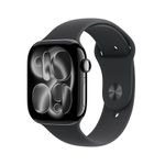 Apple Watch Series 11 GPS 46mm Smartwatch with Jet Black Aluminium Case with Black Sport Band M/L. Sleep Score, Fitness Tracker, Health Monitoring, Always-On Display, Water Resistant