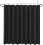 Biscaynebay Fabric Extra Wide Shower Curtain Liners for Clawfoot Tubs 180" Width by 72" Length, Black Water Resistant Fabric Rust Resistant Grommets Top Weighted Bottom Machine Washable