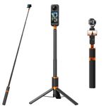 48" Invisible Selfie Stick Tripod for Insta360 X5/X4/X3 - Extension Pole Selfie Stick Handle Grip Adjustable Waterproof for GoPro Hero 13/12/11 DJI OSMO 360 Pocket Action Camera