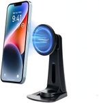 PROfezzion Magnetic Phone Stand Mag-Safe, Phone Table Holder with 2 Removable Bases, 360° Rotation for iPhone 16 16 Plus 16 Pro 16 Pro Max 15 14 13 12, for Car, Kitchen, Live Streaming, Tripods, Black