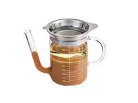 Harold Import 43786 Gravy Strainer and Fat Separator, Heat-Safe Borosilicate Glass, 4-Cup (32-Ounce) Capacity, Multicolor