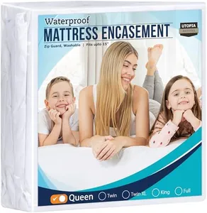 Utopia Bedding Zippered Mattress Encasement Queen, 100% Waterproof Bed Bug and Dust Mite Proof Mattress Protector, Absorbent Six-Sided Mattress Cover