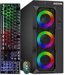 Gaming Tower Desktop PC AQVIN LuminaRings - Intel Core I7 Processor up to 4.2Ghz, GeForce GTX 1650 4GB DDR5 HDMI, 32GB DDR4 RAM, 1TB SSD, RGB Gaming Keyboard Mouse, WiFi, Windows 10 Pro - Renewed