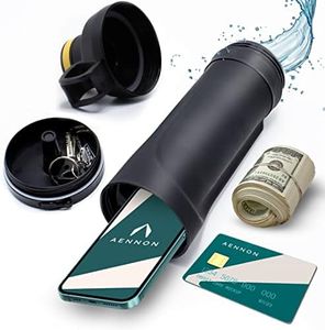 Diversion Water Bottle 13.5oz - Biggest Hidden Wallet Compartment - Best For Travel Safes Or Hidden Safe For The Home - BPA Free Black Diversion Safe Water Bottle Storage