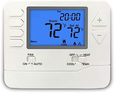 ELECTECK Heat Pump Thermostat with Large Digital LCD Display, Nonprogrammable, Compatible with Multi-Stage Electrical, Gas and Oil Systems, Up to 2 Heat/1 Cool, White
