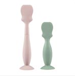 PandaEar 2 Pack Diaper Cream Spatula Applicator, Silicone Butt Spatula Baby Bum Brush, Diaper Cream Brushes for Babies Infants Newborn (Large Green, Small Pink)