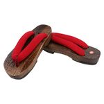 Holibanna 1 Pair Clogs Slippers Sandals for Women Traditional Japanese Kimono Clog Sandals for Women Wooden Clogs Men Womens Clog Sandals Japanese Wooden Sandals Cloth Male Man Shoe Red