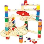 Hape Quadrilla Wooden Marble Run Construction - Vertigo - Quality Time Playing Together Wooden Safe Play - Smart Play for Smart Families,Multicolor