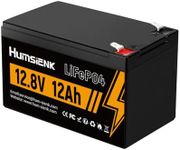 HumsiENK 12V 12Ah LiFePO4 Battery 15000 Charge Cycles, Integrated 12A BMS - Perfect for Off-grid, Residential Energy Storage, Golf Trolley and E-Scooter