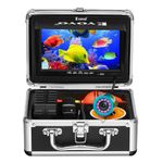 Eyoyo Portable 7 inch LCD Monitor Fish Finder Waterproof Underwater 1000TVL Fishing Camera 15m Cable 12pcs Infrared Lights for Ice,Lake and Boat Fishing