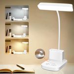 One94Store 3-in-1 LED Desk Lamp with Dual Holder (Pen & Phone) | Touch Sensor, USB Rechargeable Study Lamp | Dual Light Source (Top & Base Light), 3 Modes, Eye Protection, Night Lamp (Warm White)