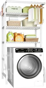 Ulif U11 Over Washer and Dryer Shelves, 3 Tiers Laundry Room Storage and Organizer Standing Shelf, Metal Freestanding Clothes Drying Rack, 33.9" W x 19.7" D x 77.6" H, White