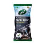 Turtle Wax Fresh Shine Gloss Wipes Spring Fresh for Car Interior Plastics - Multi-Purpose Car Interior Wipes Can Be Used On Hard Surfaces, Dashboards