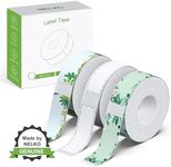 NELKO Genuine P21 Label Maker Tape, Adapted Label Print Paper, 14x40mm (0.55inx1.57in), Standard Laminated Labeling Replacement, Multipurpose of P21, 180 Tapes/Roll, 3-Roll, Plant Theme