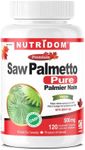 Nutridom Saw Palmetto Pills, 500mg, Prostate Health, Urinary & Hair Support for Men | Vegan, Non-GMO, Gluten-Free, Soy & Dairy Free, Third-Party Tested, Made in Canada (120 Veggie-capsules)