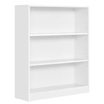 VASAGLE 3 Tier Bookcase with Adjustable Shelves, Children's Bookshelf and Storage Unit for Study Home Office, 80 x 24 x 93 cm, White LBC106T14