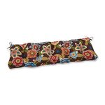 Pillow Perfect Outdoor/Indoor Annie Chocolate Tufted Bench/Swing Cushion, 56" x 18", Brown
