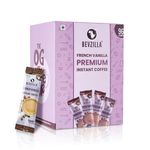 Bevzilla 96 Instant Coffee Powder Sachets (French Vanilla) - 192 Grams| Hot & Cold Coffee| Makes 96 Cups| 100 % Arabica Coffee| Strong Coffee| Easy To Carry| Best Coffee| Espresso, Latte, Cappuccino| Premium