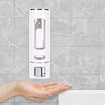 YORKING 400ml Wall-Mounted Soap Dispenser Bathroom Shampoo Gel Pump Soap Dispenser Hand Sanitizer Dispenser Wall-Mounted Manual Bathroom Shower Gel Shampoo Dispenser