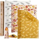 Moukeren 3 Rolls Reusable Beeswax Wrap 13'' x 40'' Food Wrap Beeswax Paper Beeswax Food Wrappers Cotton Bread Sandwich Wrapper for Kitchen Storage Gifts, 3 Styles (Classic)