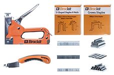 Brackit 5 in 1 Heavy Duty Staple Gun with 2400 Staples and Stapler Remover – Including Crown, U Shape and T Shape Brad Nails - Ideal for DIY, Arts & Crafts, Upholstery & Repairs