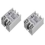 Artshu Single Phase Solid State Relay SSR Relay SSR-50DA-H 50DA 25DA 40DA 10DA H DC to AC Relay Solid State Resistance Regulator (2pcs SSR-25DA)